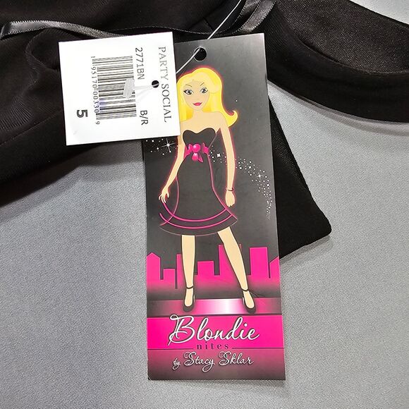 Blondie Nites Black Red Formal Mini Dress NEW Sleeveless Women's Size 5 Juniors - Picture 3 of 12